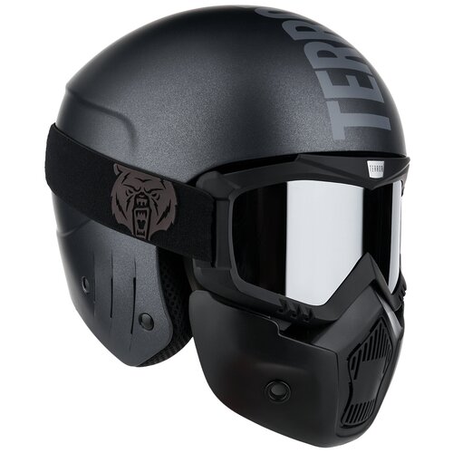 фото Шлем горнолыжный +маска terror aviator kit black, размер m