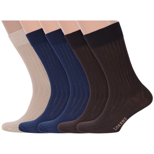 фото Комплект из 5 пар мужских носков lorenzline из 100% хлопка микс 5, размер 27 (41-42)