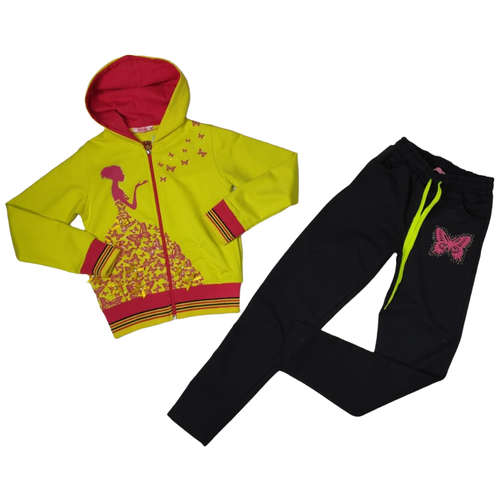 фото Комплект одежды , олимпийка и брюки, спортивный стиль, размер 152, желтый simal