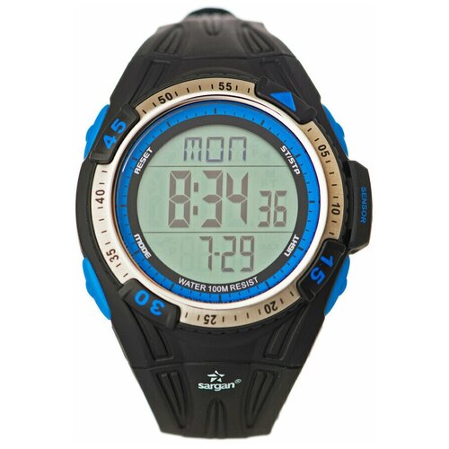 фото Водонепроницаемые спортивные часы с глубиномером sargan вектор 100м, цвет синий