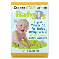 California Gold Nutrition Baby Vitamin D3 Liquid фл., 10 мкг, 10 мл