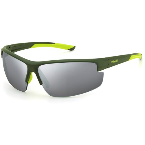 фото Солнцезащитные очки polaroid, прямоугольные, спортивные, зеленый