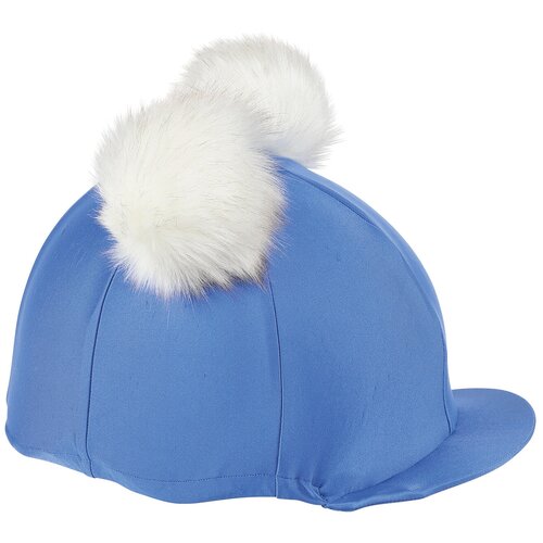 фото Чехол на шлем для верховой езды shires "double pom pom", голубой (великобритания)