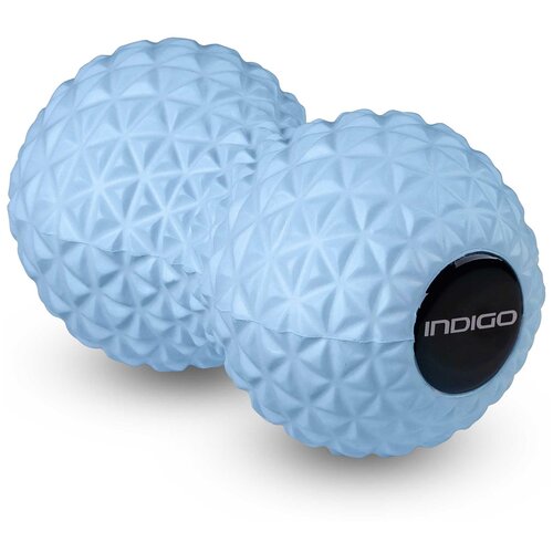 фото Мячик массажный двойной для йоги indigo in277 голубой 17*8,5 см