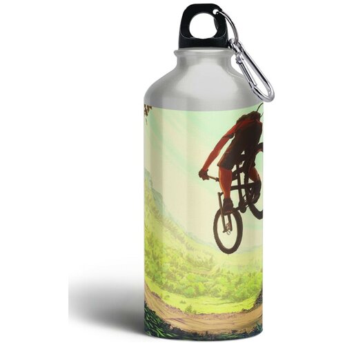 фото Бутылка спортивная,туристическая фляга, 500мл с карабином спорт велосипед bmx - 285 brutbottle