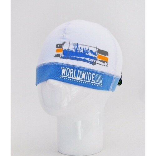 фото Шапка tutu, размер 46-50, синий, белый