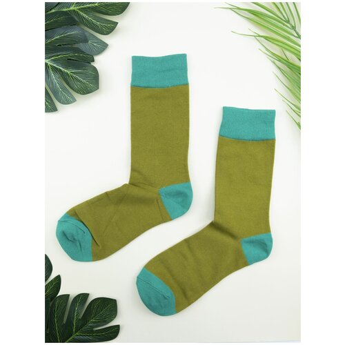 фото Носки мужские / носки женские болотно-зеленые (размер 38-44) 2beman