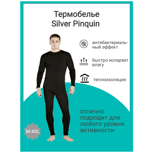 фото Комплект термобелья мужской лонгслив брюки кальсоны термобелье арт. 062 (размер xxl) серебряный пингвин