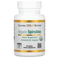 California Gold Nutrition Organic Spirulina таб., 500 мг, 50 г, 60 шт.