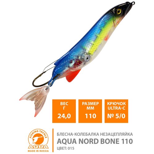 фото Блесна nord bone 24,0g, набор 2шт, цвет 015 (незацепляйка) aqua