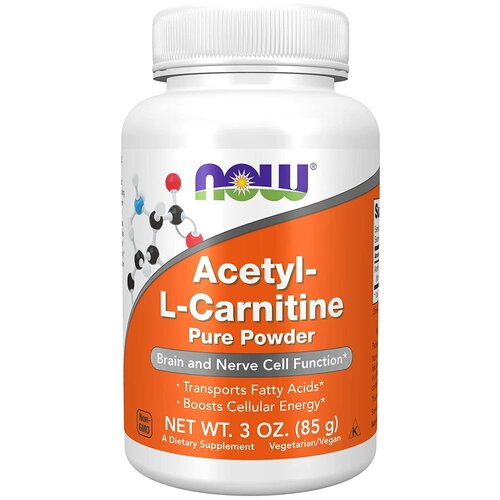 фото Now foods acetyl l-carnitine pure powder (ацетил l-карнитин в порошке) 85 г (now foods)