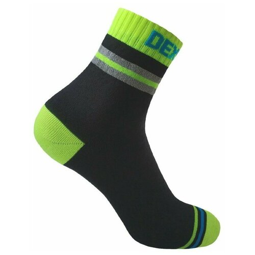 фото Водонепроницаемые носки dexshell pro visibility cycling, зелёная полоска ds648hvy (23 (размер обуви 36-38), чёрный / зелёный, ds648hvy