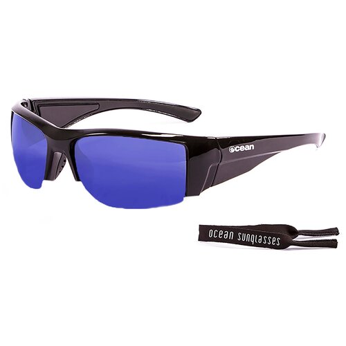 фото Спортивные очки ocean guadalupe глянцевые черные / зеркально-синие линзы