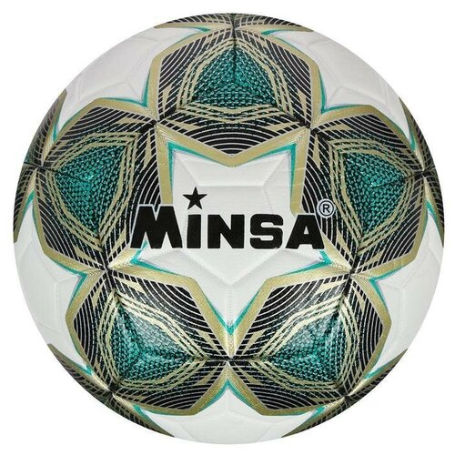 фото Мяч футбольный minsa, размер 5, pu, 430 г, 12 панелей, машинная сшивка