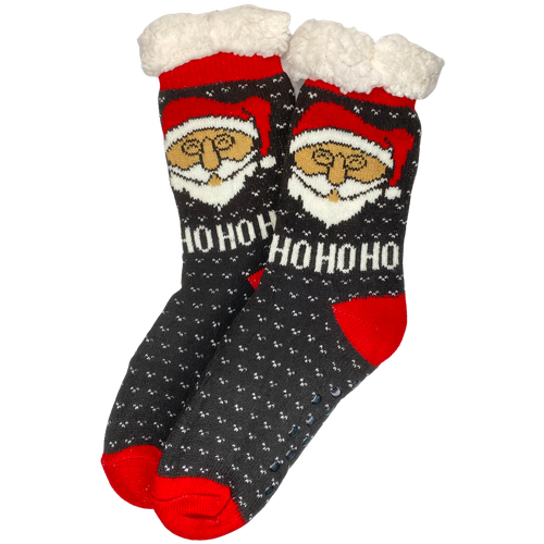 фото Плюшевые новогодние носки-тапки с подарками и ёлочками larill