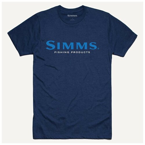 фото Simms футболка logo t-shirt dark moon heather, мужской, xl активный отдых