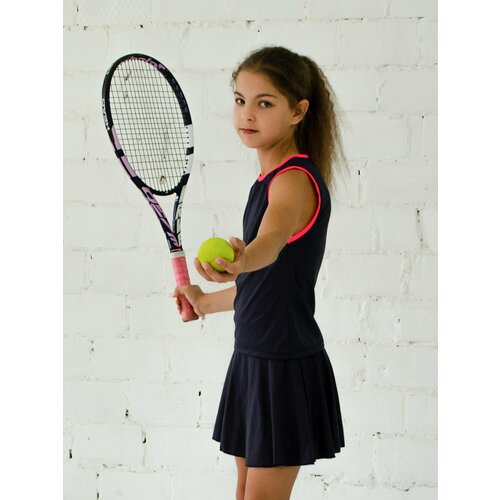 фото Теннисная юбка-шорты , размер 134, серый, черный kenaris