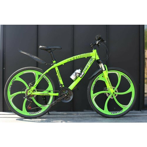фото Велосипед richiesto 24 колёса литые алюминиевые диски горный взрослый подростковый спортивный, салатовый