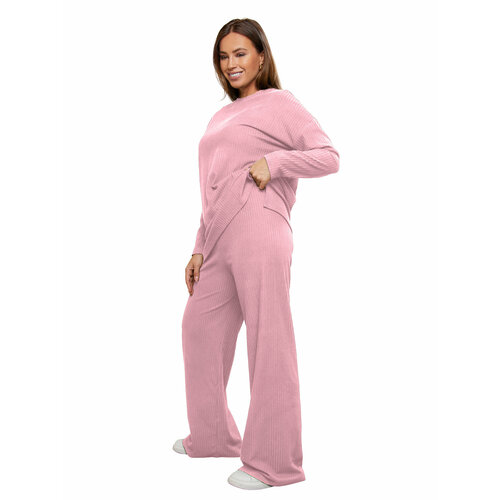 фото Костюм verona royce, лонгслив и брюки, оверсайз, размер 2xl-58/60, розовый
