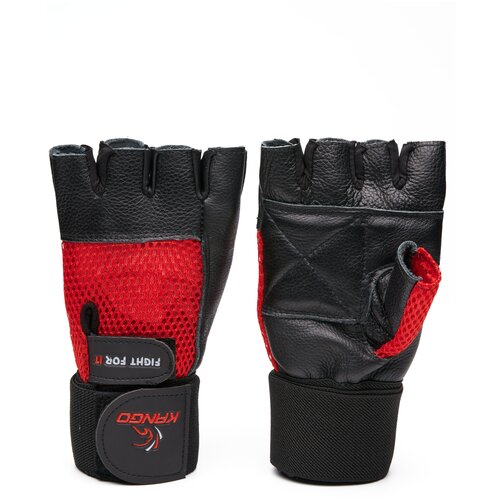 фото Перчатки для фитнеса kango wgl-066 black/red l