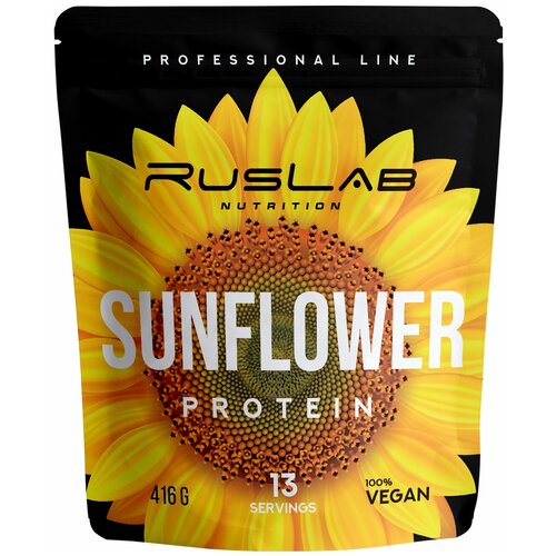 фото Sunflower protein-протеин подсолнечный,растительный протеин,веганский протеин,без гмо (416гр),вкус ваниль ruslabnutrition