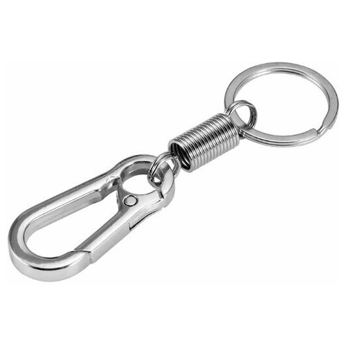 фото Брелок для ключей с карабином / металлический карабин с кольцом для ключей, 9 см mirus group