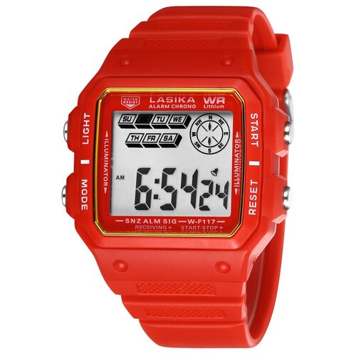 фото Электронные спортивные наручные часы lasika с секундомером, подсветкой, защитой от влаги и ударов