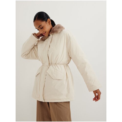 фото  куртка chaika демисезонная, средней длины, карманы, размер m (44), белый