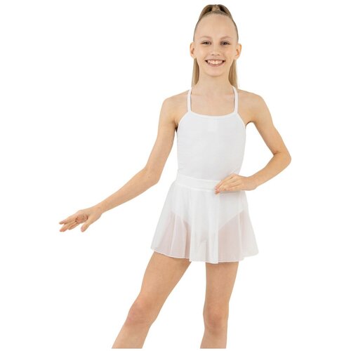 фото Юбка-сетка гимнастическая на поясе, цвет белый, размер 40 grace dance