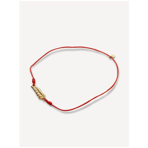 фото Красная нить браслет на руку женский с серебряной подвеской "пальмовая ветвь" ангельская925 500357kl_red