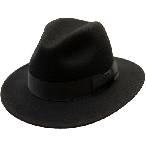 фото Шляпа федора hathat демисезонная, размер l, черный