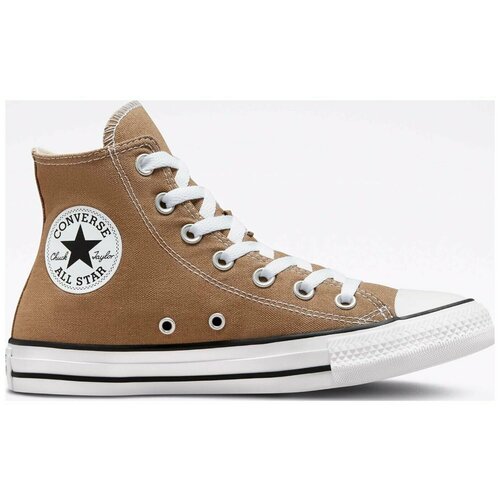 фото Кеды converse chuck taylor all star chuck taylor all star, демисезон/лето, повседневные, высокие, размер 6us (36.5eu), бежевый