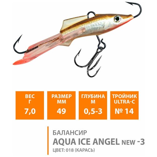 фото Балансир для зимней рыбалки aqua ice angel-3 49mm 7g цвет 018