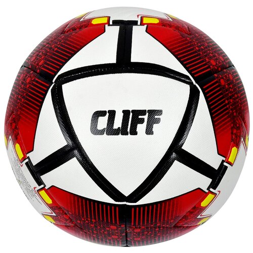фото Мяч футбольный cliff hs-2014, 5 размер, pu hibrid, бело-красный