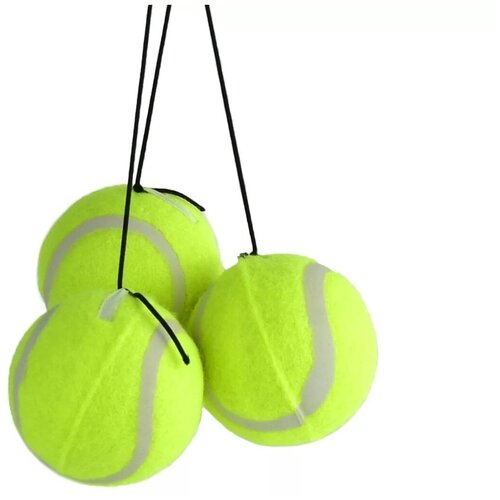 фото Мячи для большого тенниса tiger на резинке, 3 штуки в пакете cliff