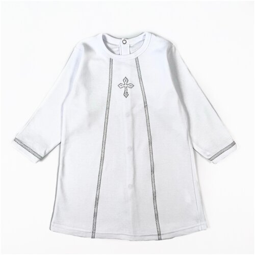 фото Крестильная рубашка лео, размер 80, белый
