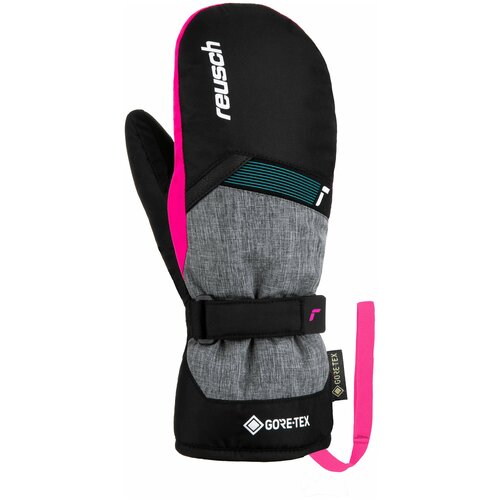 фото Варежки горнолыжные reusch flash gore-tex junior mitten black/black melange/pink glo (inch (дюйм):6)