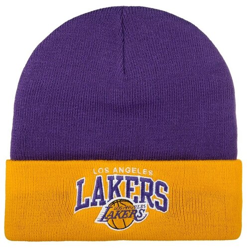 фото Шапка с отворотом mitchell ness eu349-arched-pur los angeles lakers nba, размер one