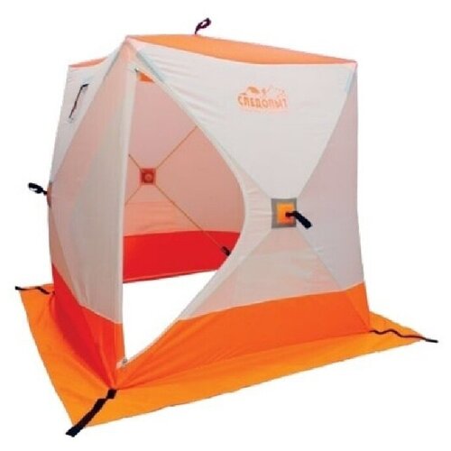 фото Палатка автоматическая зимняя следопыт куб 180х180х200 см (бело-оранжевый)
