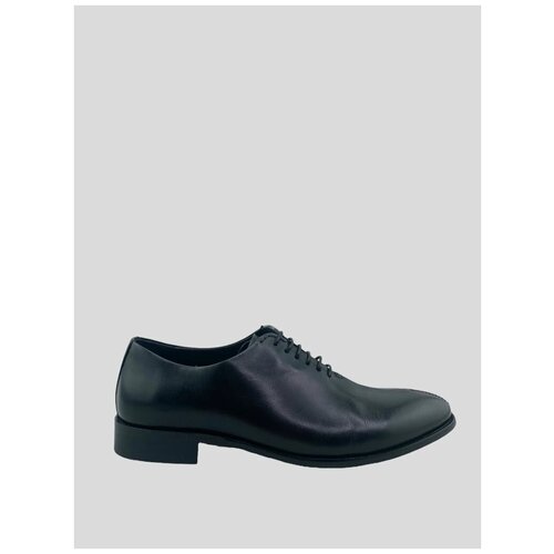 фото Туфли мужские из натуральной кожи на низком квадратном каблуке, модель с вертикальным швом (4771) цвет: черный romitan