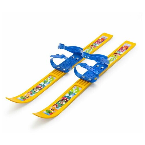 фото Лыжи беговые для детей 66 см с палками и креплениями / лыжный комплект детский 66 см novasport funny с палками 75 см в сетке