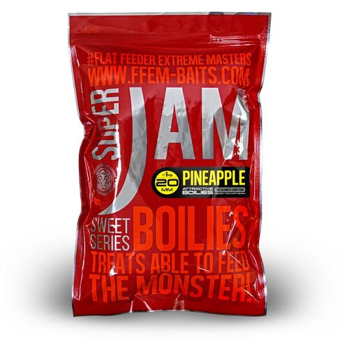 фото Бойлы варёные ffem super jam pineapple ананас , 20 мм, 1 кг / zip-lock пакет / новинка 2022 / бойлы вареные прикормочные / бойлы закормочные вареные со специями / прикормка для карпа / бойл варёный / специи