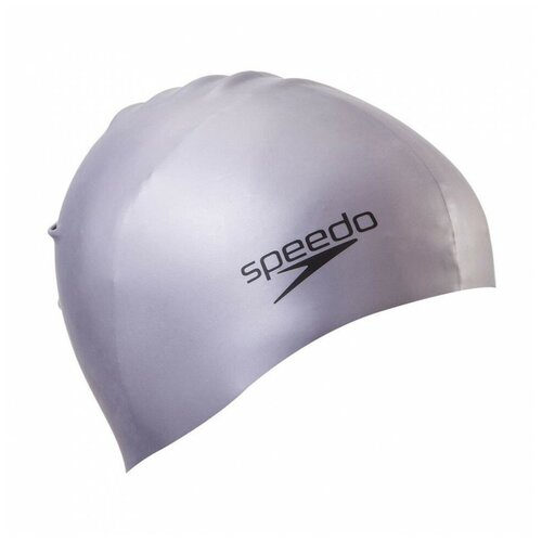 фото Шапочка для плавания speedo plain molded silicone cap 8-709849086, серебристый, силикон