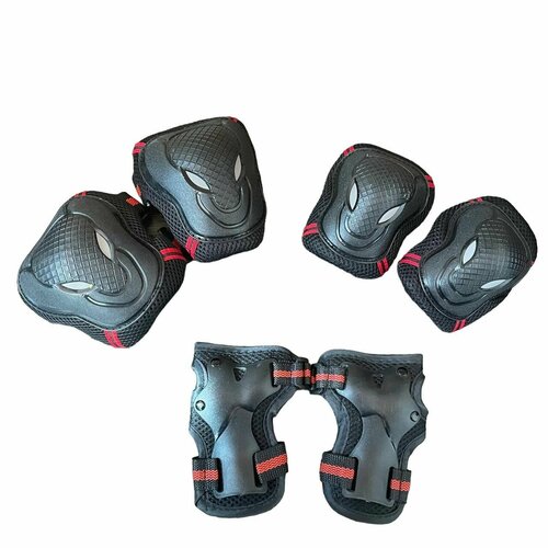 фото Комплект защиты для спорта nandun, чёрно-красные, размер s (00-00000063)