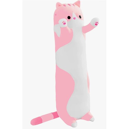 фото Мягкая игрушка подушка длинный кот батон 70 см, розовый panawealth inter holdings
