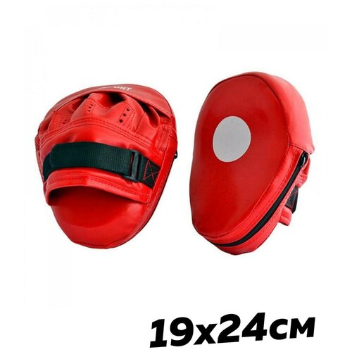 фото Лапы боксерские загнутые leosport, пара, 19х24 см, красный