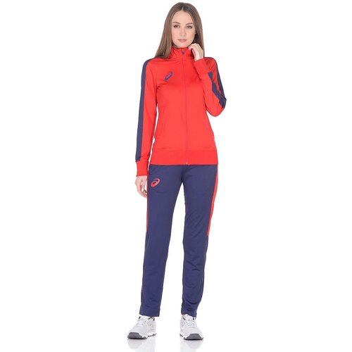 фото Костюм asics, олимпийка и брюки, силуэт прямой, карманы, воздухопроницаемый, размер xs, красный