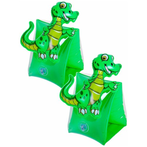 фото Нарукавники надувные детские динозаврик для плавания от 3 до 6 лет; нарукавники для купания; детские нарукавники для обучения плаванию в бассейне baziator