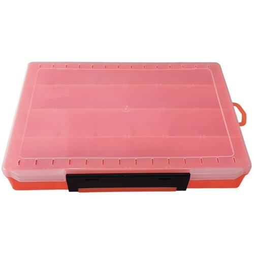 фото Рыболовная коробка под воблера, блёсны и силикон aquatech. рыболовный органайзер односторонний цвет оранжевый