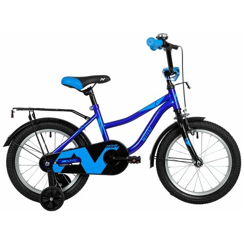 фото Велосипед novatrack wind 16" v-brake (2022) (велосипед novatrack 16" wind синий, полная защита цепи, пер.ручн, зад нож тормоз., крылья, багажник)